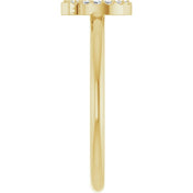 14K Yellow .08 CTW Natural Diamond Initial Q Ring