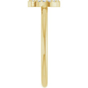 14K Yellow .08 CTW Natural Diamond Initial Q Ring
