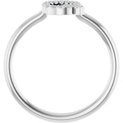Platinum .08 CTW Natural Diamond Initial Q Ring