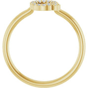 14K Yellow .08 CTW Natural Diamond Initial Q Ring