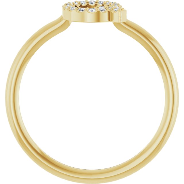 14K Yellow .08 CTW Natural Diamond Initial Q Ring