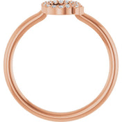 14K Rose .08 CTW Natural Diamond Initial Q Ring