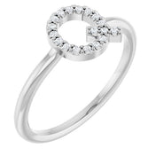 14K White .08 CTW Natural Diamond Initial Q Ring