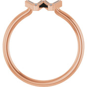 14K Rose .06 CTW Natural Diamond Initial W Ring