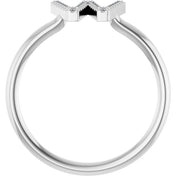 14K White .06 CTW Natural Diamond Initial W Ring