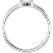 Sterling Silver .05 CTW Natural Diamond Initial X Ring
