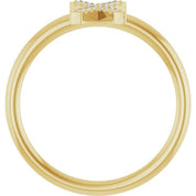 14K Yellow .05 CTW Natural Diamond Initial X Ring
