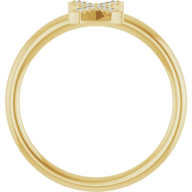 14K Yellow .05 CTW Natural Diamond Initial X Ring