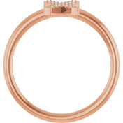 14K Rose .05 CTW Natural Diamond Initial X Ring