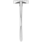 14K White .05 CTW Natural Diamond Initial X Ring