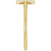 14K Yellow .05 CTW Natural Diamond Initial X Ring