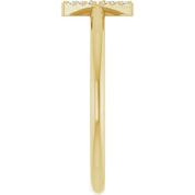 14K Yellow .05 CTW Natural Diamond Initial X Ring