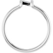 14K White .06 CTW Natural Diamond Initial N Ring