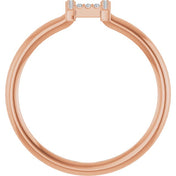 14K Rose .05 CTW Natural Diamond Initial H Ring