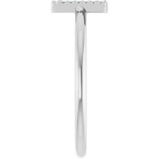 14K White .03 CTW Natural Diamond Initial V Ring