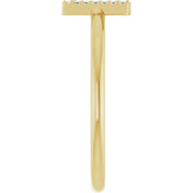 14K Yellow .03 CTW Natural Diamond Initial V Ring