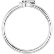 Sterling Silver .05 CTW Natural Diamond Initial J Ring