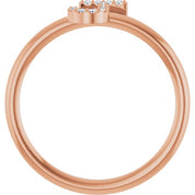 14K Rose .05 CTW Natural Diamond Initial J Ring
