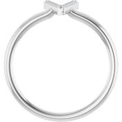 Sterling Silver .03 CTW Natural Diamond Initial V Ring