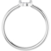 14K White .05 CTW Natural Diamond Initial U Ring