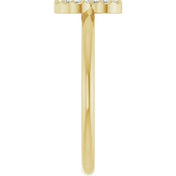 14K Yellow .08 CTW Natural Diamond Initial B Ring