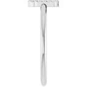 Sterling Silver .05 CTW Natural Diamond Initial J Ring