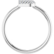 Sterling Silver .08 CTW Natural Diamond Initial B Ring