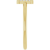 14K Yellow .04 CTW Natural Diamond Initial I Ring