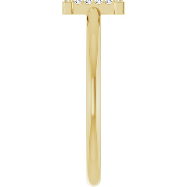 14K Yellow .04 CTW Natural Diamond Initial I Ring