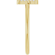 14K Yellow .06 CTW Natural Diamond Initial E Ring