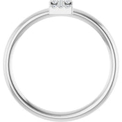 14K White .04 CTW Natural Diamond Initial I Ring
