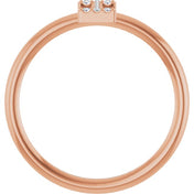 14K Rose .04 CTW Natural Diamond Initial I Ring