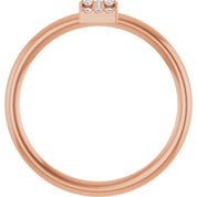 14K Rose .04 CTW Natural Diamond Initial I Ring