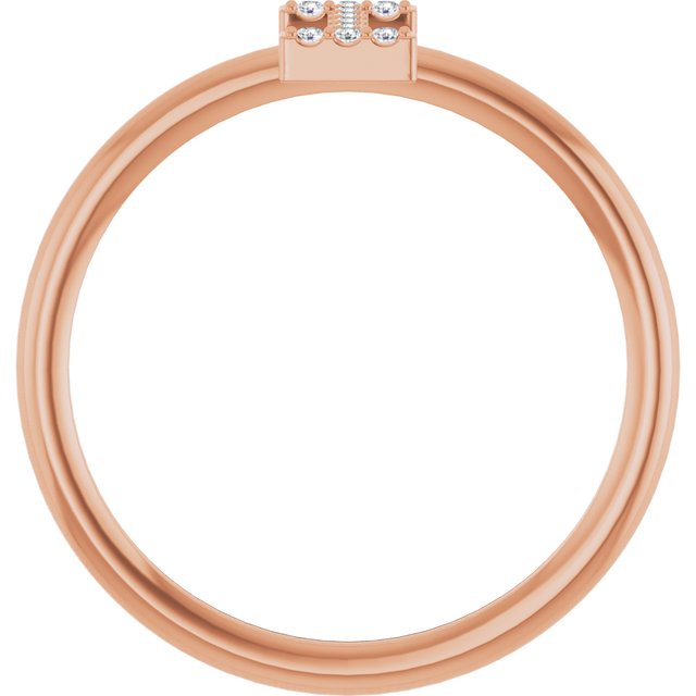 14K Rose .04 CTW Natural Diamond Initial I Ring