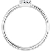 Sterling Silver .06 CTW Natural Diamond Initial E Ring