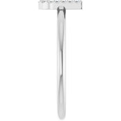 14K White .05 CTW Natural Diamond Initial U Ring