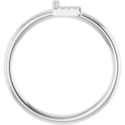 Sterling Silver .04 CTW Natural Diamond Initial L Ring