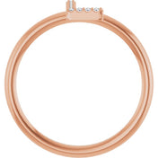 14K Rose .04 CTW Natural Diamond Initial L Ring