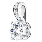 14K White 1/2 CTW Lab-Grown Diamond Pendant