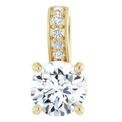 14K Yellow 1/2 CTW Lab-Grown Diamond Pendant