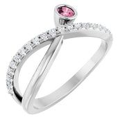 Platinum Natural Pink Tourmaline & 1/5 CTW Natural Diamond Ring