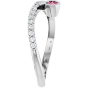 Platinum Natural Pink Tourmaline & 1/5 CTW Natural Diamond Ring