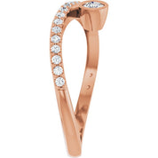 14K Rose Natural White Sapphire & 1/5 CTW Natural Diamond Ring