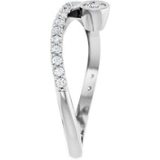 Sterling Silver Natural White Sapphire & 1/5 CTW Natural Diamond Ring