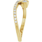 14K Yellow Natural White Sapphire & 1/5 CTW Natural Diamond Ring