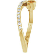 14K Yellow Natural Citrine & 1/5 CTW Natural Diamond Ring