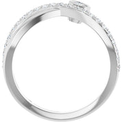Sterling Silver Natural White Sapphire & 1/5 CTW Natural Diamond Ring