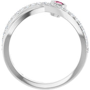 Sterling Silver Natural Pink Tourmaline & 1/5 CTW Natural Diamond Ring