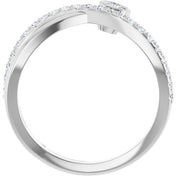 Platinum Natural White Sapphire & 1/5 CTW Natural Diamond Ring