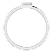 14K White Initial E Ring
